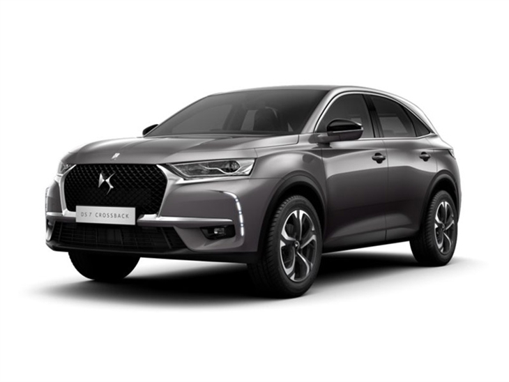 silver ds 7 elegance car on white background available to lease