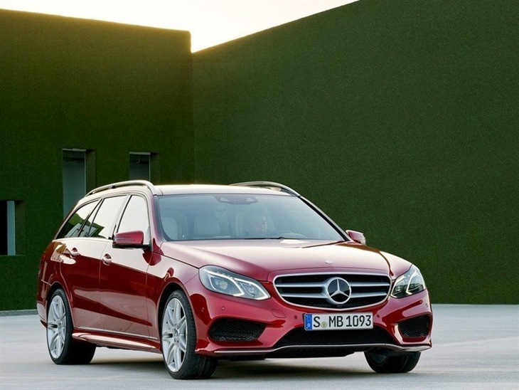 The Front of a Mercedes Benz E Class Estate in Red 