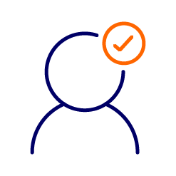 graphic of person with orange tick