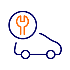 graphic of car with maintenance spanner