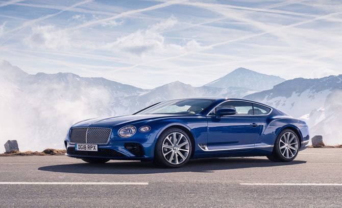 A Bentley Continental GT car parked on the road.