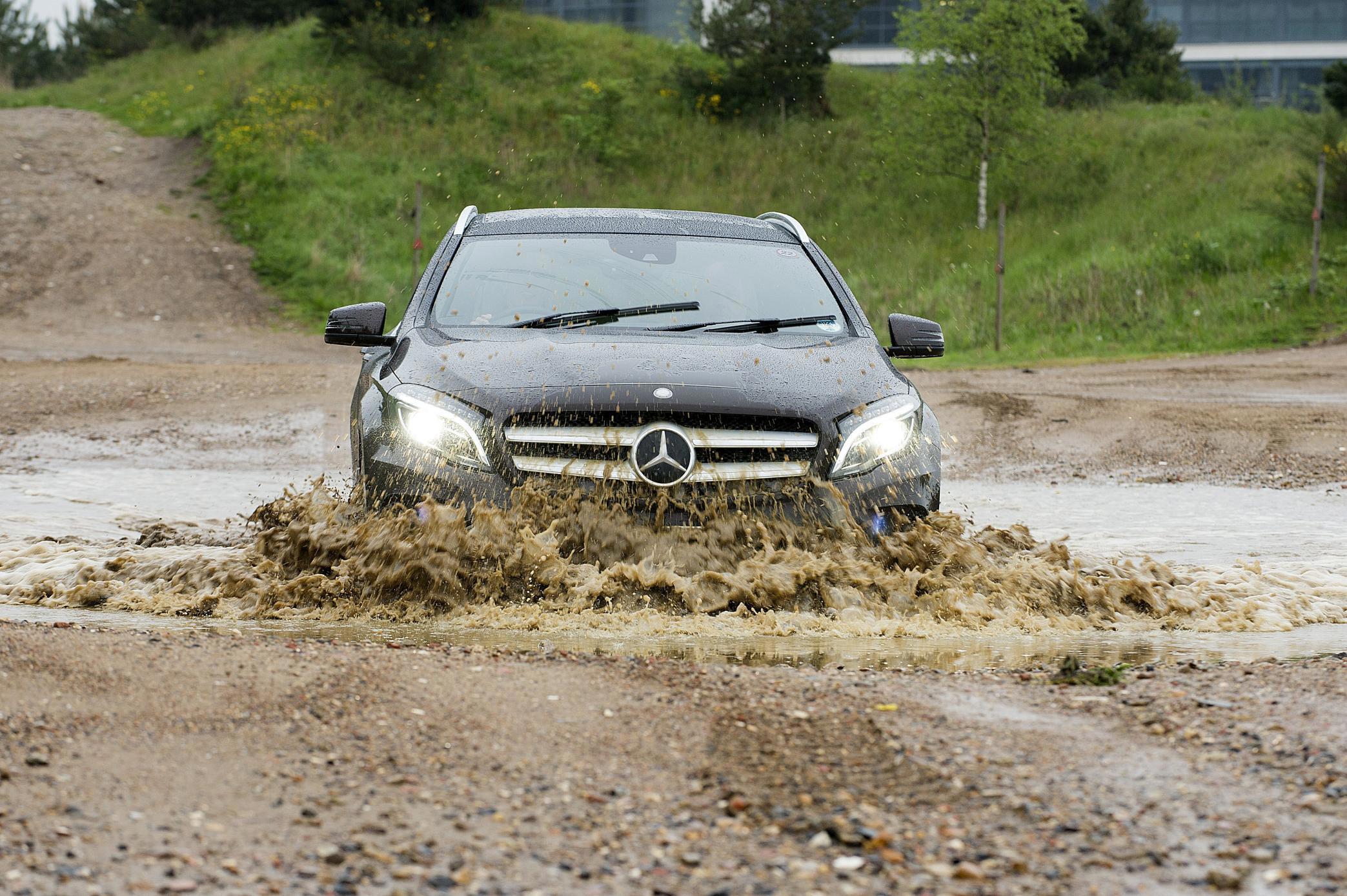 Mercedes GLA in water