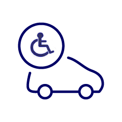 blue badge holders graphic with a car