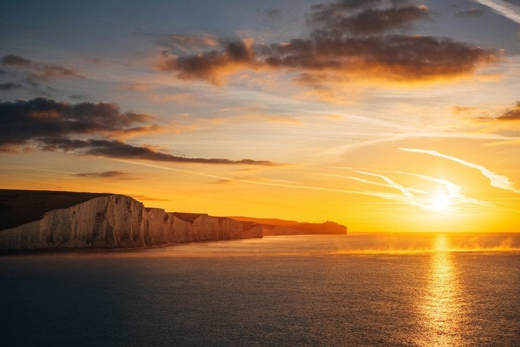 The Seven Sisters Cliffs at sunrise