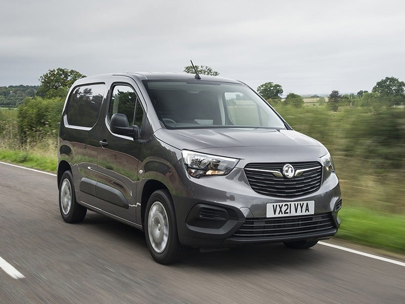 grey vauxhall combo diesel driving on the road