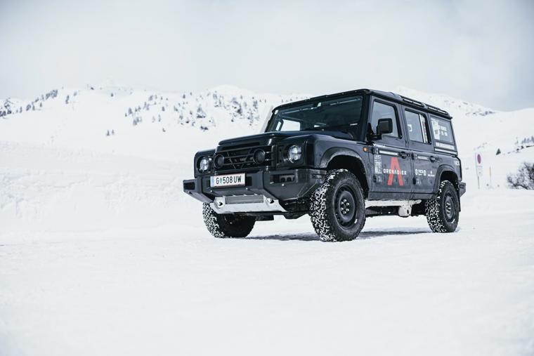 Ineos Grenadier test vehicle in the snow