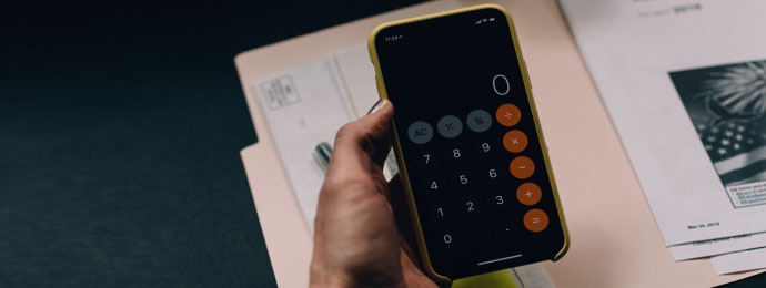 iphone calculator and lease documents
