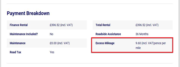 Excess mileage Nationwide Vehicle Contracts screenshot