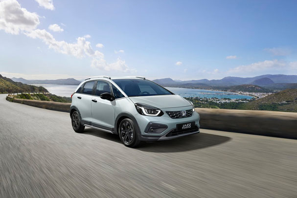 honda jazz driving on the road