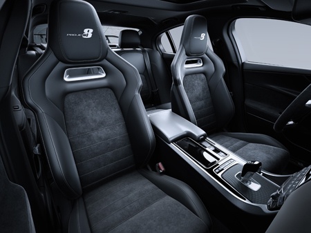 The Jaguar XE SV Project 8 sedan seats