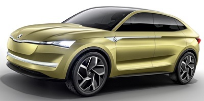 The new Skoda Vision E electric concept side view