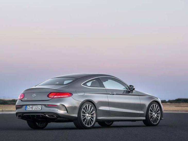 The Back of A Mercedes Benz C-Class Coupe in Silver