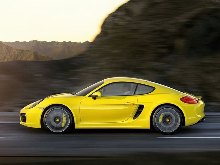 Porsche Cayman Yellow Exterior Size