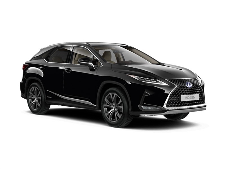 black lexus rx car on white background available to lease