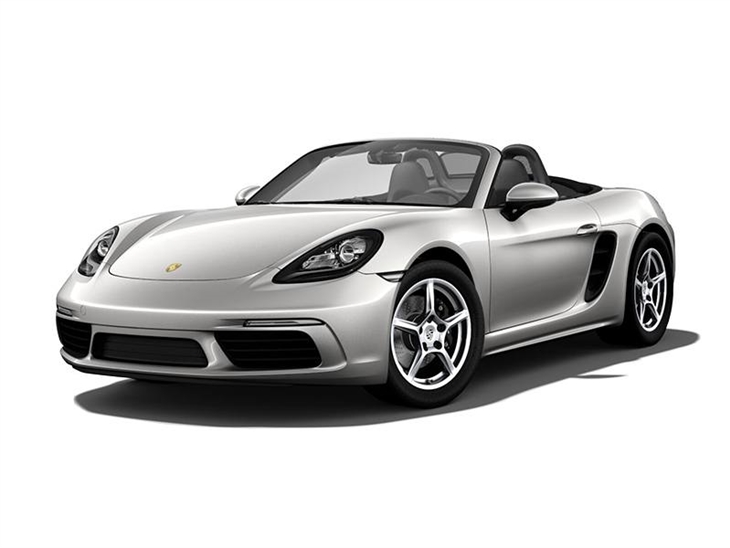 silver porsche boxster car lease on white background