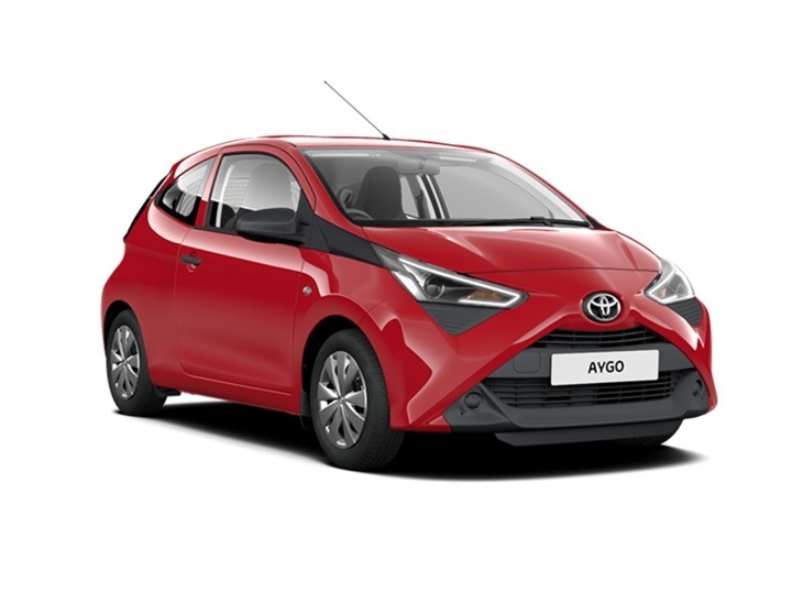 red toyota aygo x 3-door car lease on white background