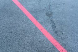 single red line on road