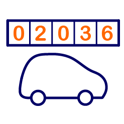 car with odometer graphic
