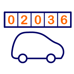 car with odometer graphic