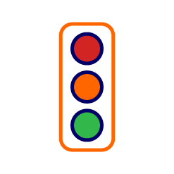 Cartoon traffic lights