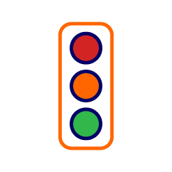 Cartoon traffic lights