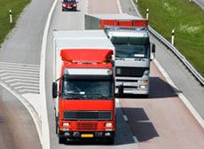 lorries driving on slip road