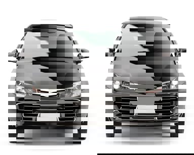 black car on white background