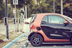 smart electric car charging at fast public charging point