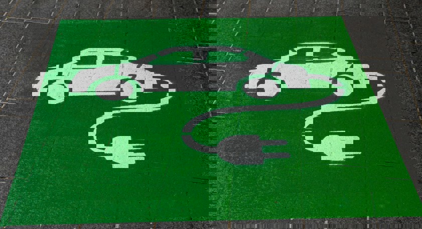 electric car green sign