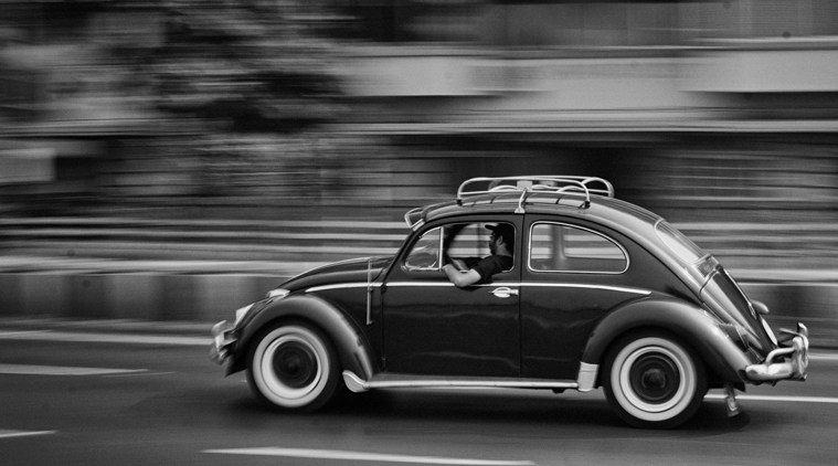 Volkswagen Beetle black and white