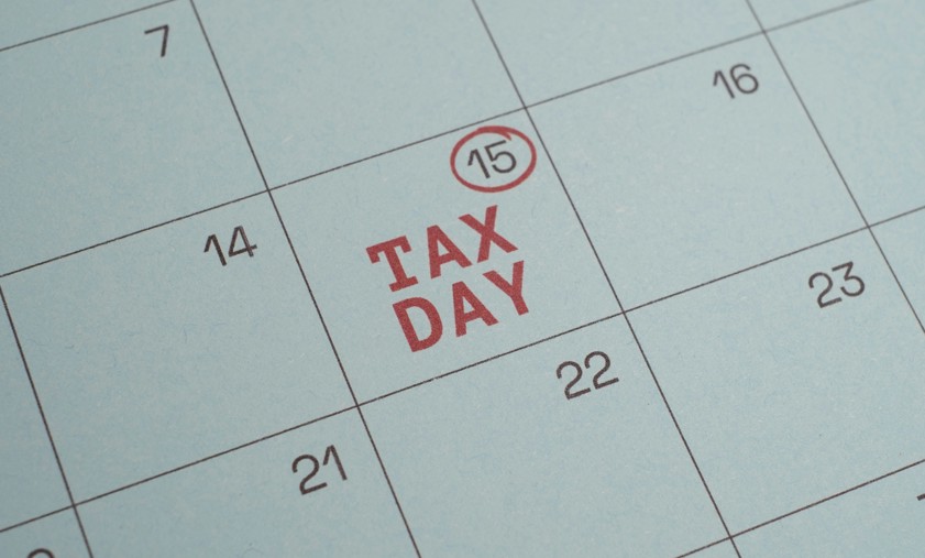 tax day marked on a calendar