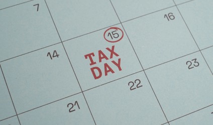 tax day marked on a calendar