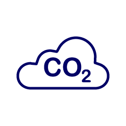 CO2 blue graphic in a cloud