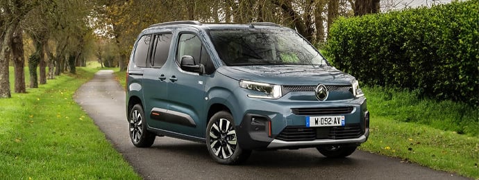 Front view of a Citroen e-Berlingo