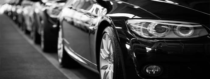 black cars lined up