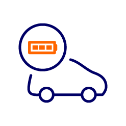 graphic of electric car charging battery