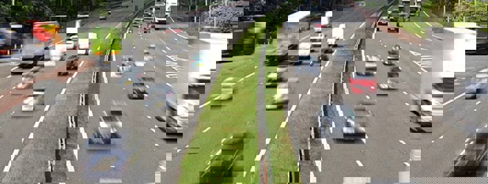 cars driving on the motorway