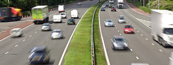 cars driving on the motorway