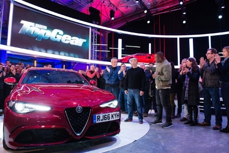 The Alfa Romeo Guilia guests on BBC Top Gear