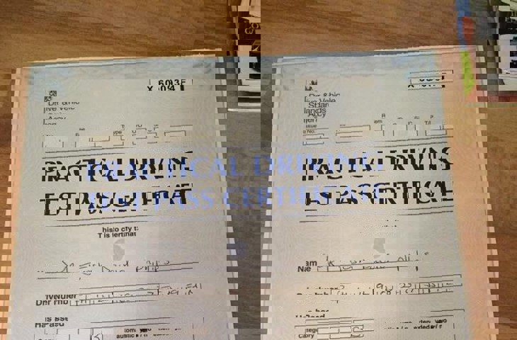 Driving Test Pass Certificate Driving Test Pass Certificate