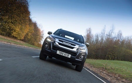 The new Isuzu D-Max on the road front view