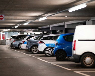 Cars parked in a car park