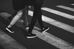 people walking on pedestrian crossing