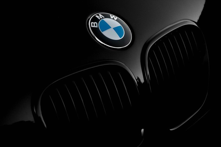 BMW logo on black car