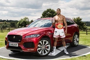 Jaguar F Pace with Antony Joshua