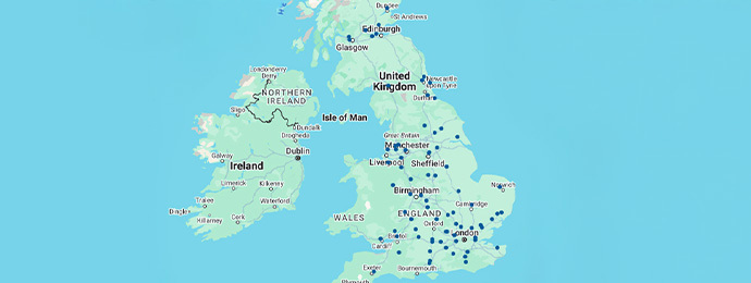 Young Driver Experiences on uk map