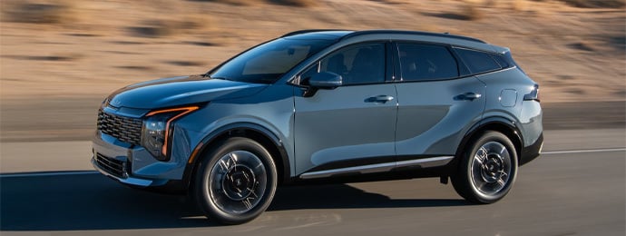 Side on view of a Kia Sportage