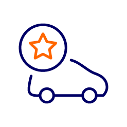 car with orange star graphic