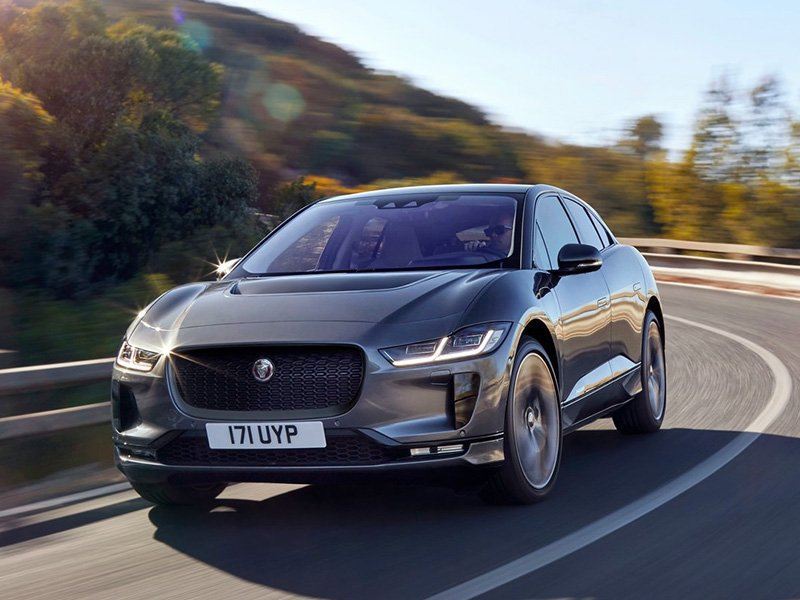 jaguar i-pace driving on the road