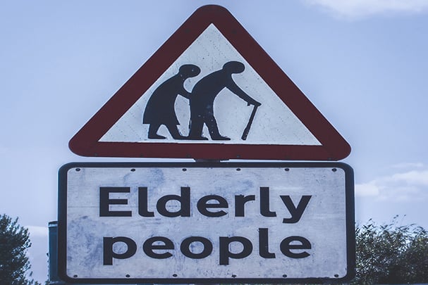 road sign for elderly people
